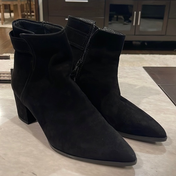 Stuart Weitzman Black Suede Booties - Picture 1 of 3